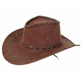 chapeau cowboy imitation cuir marron