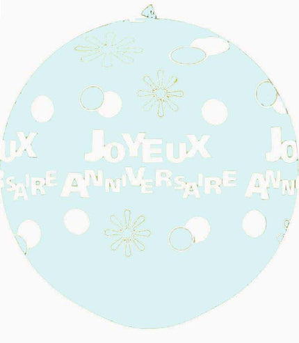 2 Ballons latex 3' Joyeux Anniversaire Transparent sens AIR