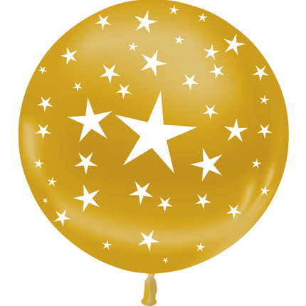 Ballon Latex HG3' Etoiles Métal Or - PMS