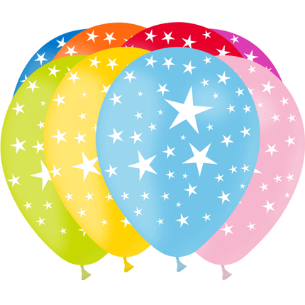 100 Ballons Latex HG112 Etoile Assortis - PMS