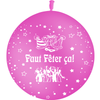 1 Ballon Latex 3' Faut Fêter ça ! Fuchsia - PMS