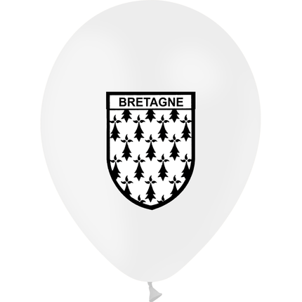 10 Ballons Latex HG95 Blason Bretagne - PMS