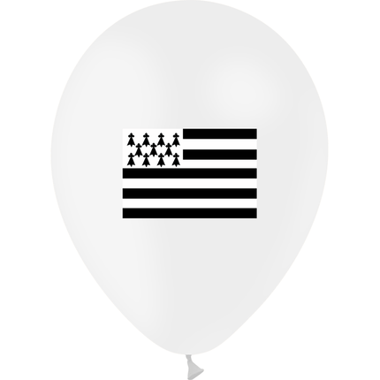 10 Ballons Latex HG95 Drapeau Bretagne - PMS