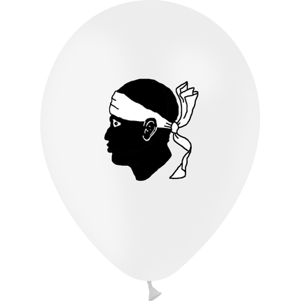 10 Ballons Latex HG95 Drapeau Corse - PMS