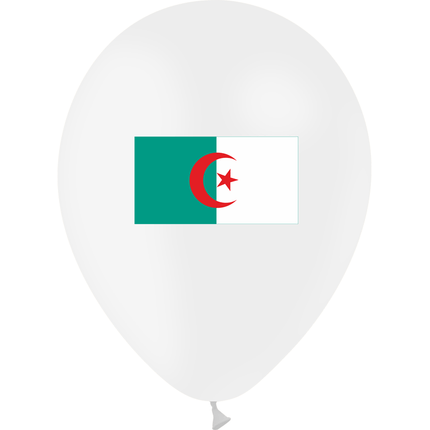 10 Ballons Latex HG95 Drapeau Algérie - PMS