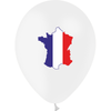 10 Ballons Latex HG95 Drapeau Carte France - PMS