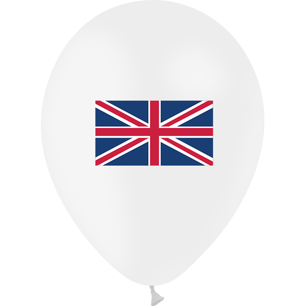 10 Ballons Latex HG95 Drapeau Grande Bretagne - PMS