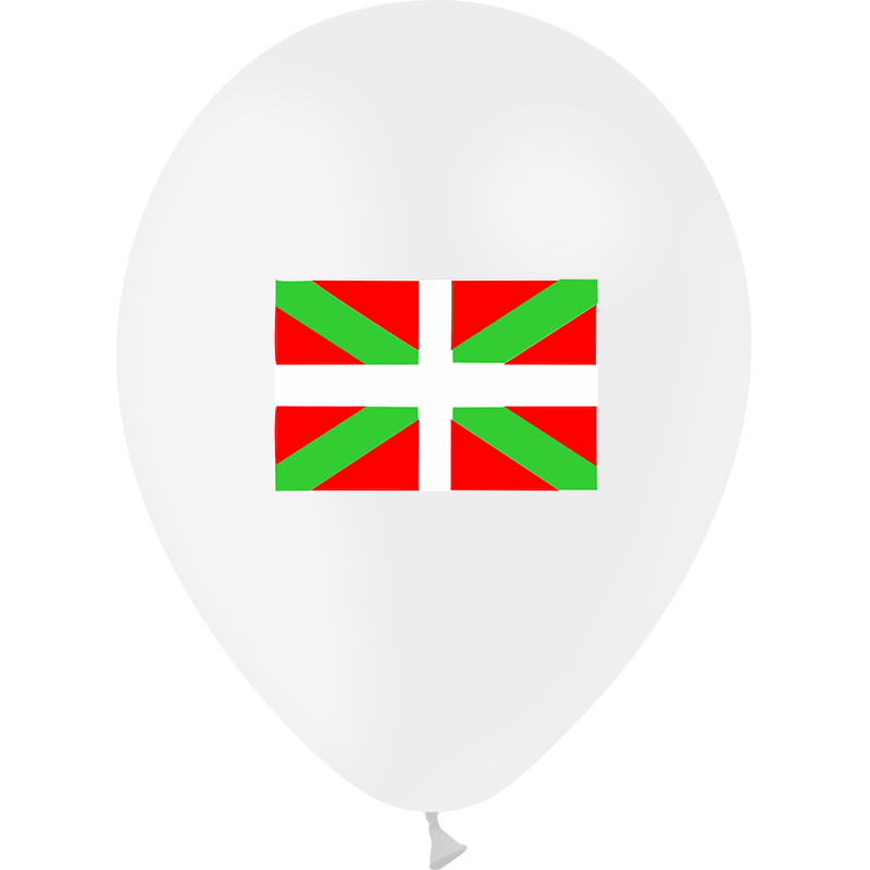 10 Ballons Latex HG95 Drapeau Pays Basque - PMS