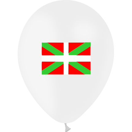 10 Ballons Latex HG95 Drapeau Pays Basque - PMS