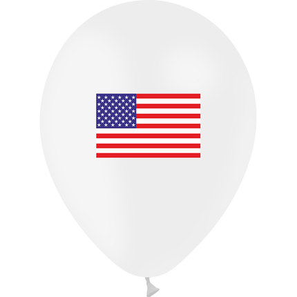 10 Ballons Latex HG95 Drapeau USA - PMS