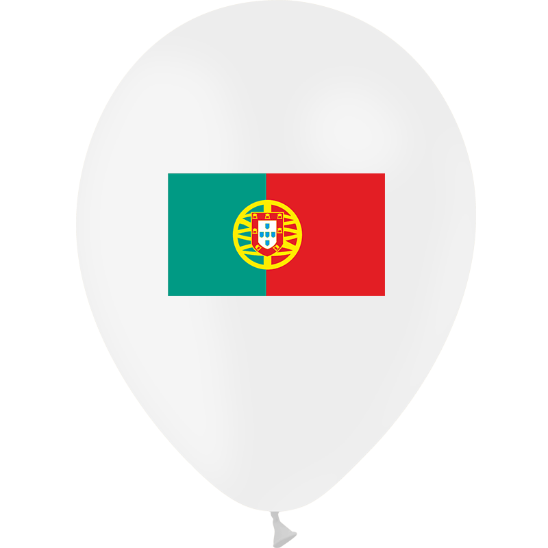 10 Ballons Latex HG95 Drapeau Portugal - PMS