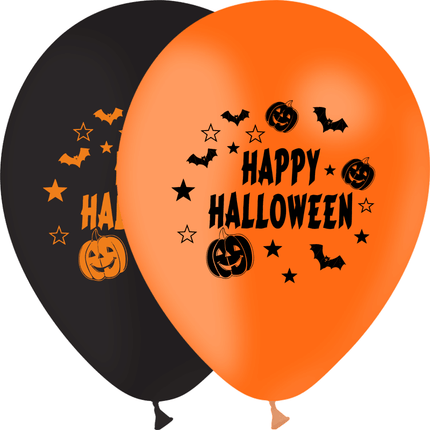 10 Ballons Latex HG95 Halloween Orange & Noir - PMS