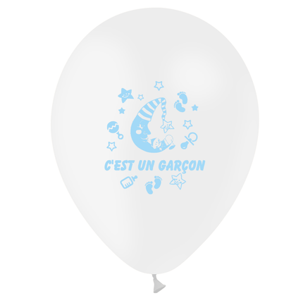10 Ballons Latex HG95 C'est un Garçon Blanc - PMS