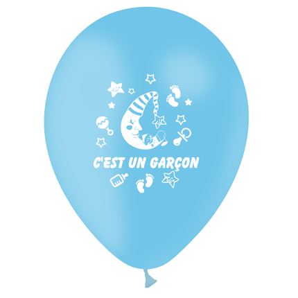 10 Ballons Latex HG95 C'est un Garçon Ciel - PMS