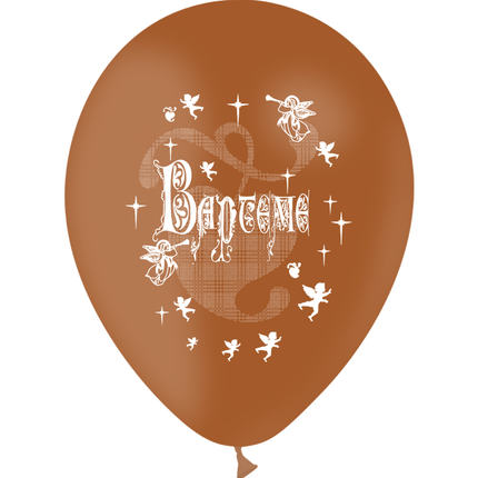 10 Ballons Latex HG95 Baptême Chocolat - PMS