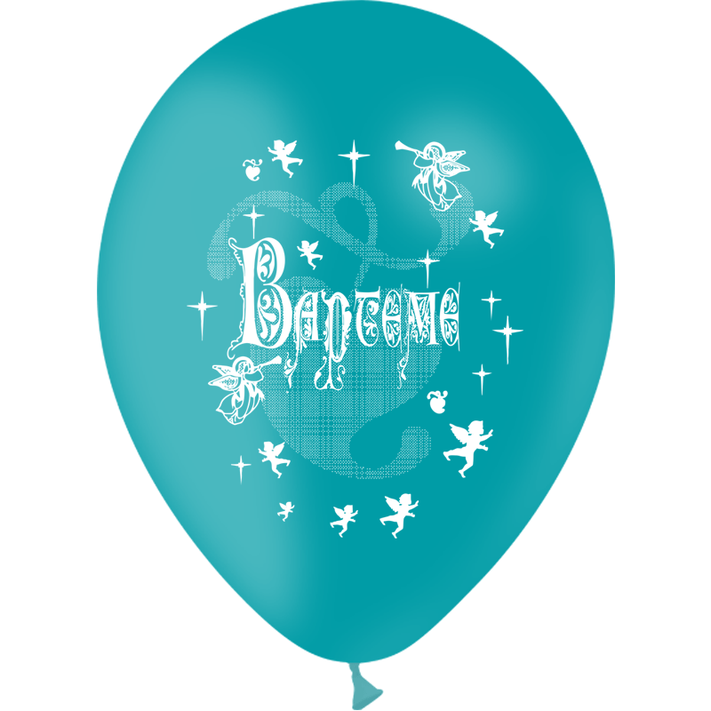 10 Ballons Latex HG95 Baptême Turquoise - PMS