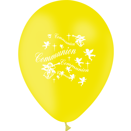 10 Ballons Latex HG95 Communion Jaune - PMS