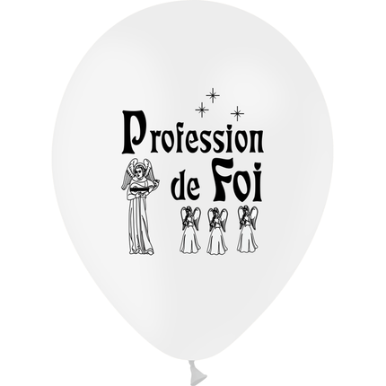 10 Ballons Blanc Latex HG95 Profession de Foi - PMS