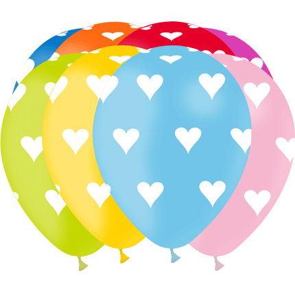 8 Ballons Latex HG95 Coeur Assortis - PMS