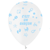 8 Ballons Latex HG95 C'est Un Garçon Blanc - PMS