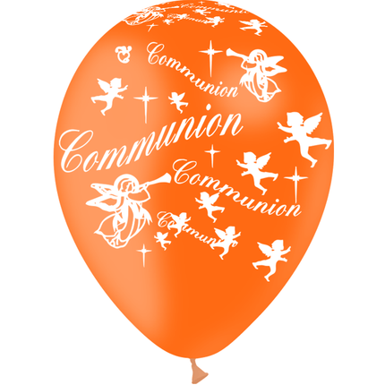 8 Ballons Latex HG95 Communion Orange - PMS