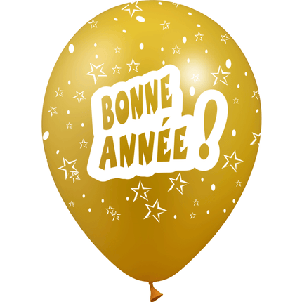 8 Ballons HG95 Bonne Année Or - PMS