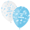 8 Ballons Latex HG95 C'est Un Garçon Blanc & Ciel - PMS