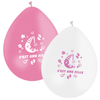 10 Ballons Latex HG95 C'est une Fille Blanc & Rose - PMS