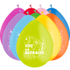 10 Ballons Latex HG95 Vive la Retraite Assortis (Air) - PMS