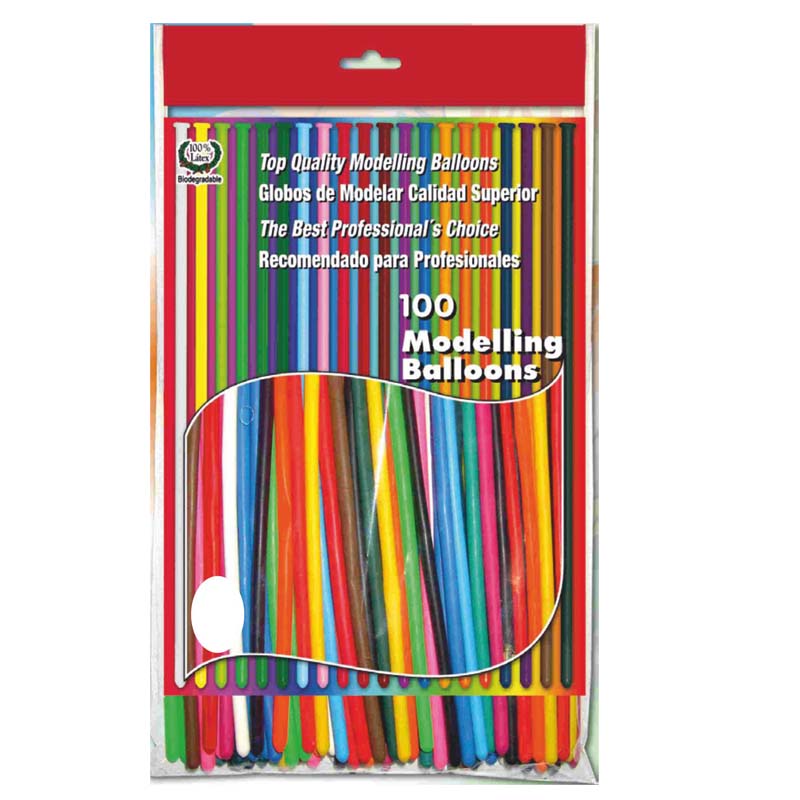 100 Ballons à Modeler 260 Assortiment - Balloonia