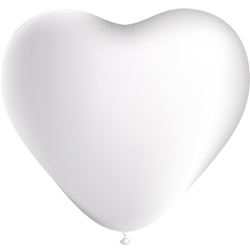 100 Ballons Coeur HG80 Blanc - Balloonia