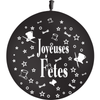 1 Ballon Latex HG3' Joyeuses Fêtes Noir - PMS