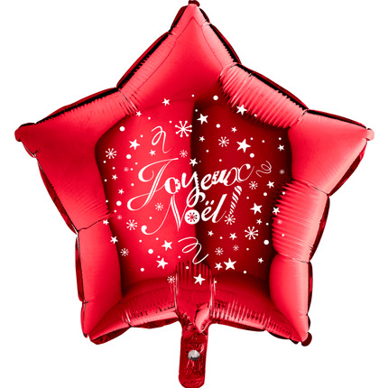 2 Ballons 3' Joyeux Noël Festive Rouge Cristal Sens Hélium