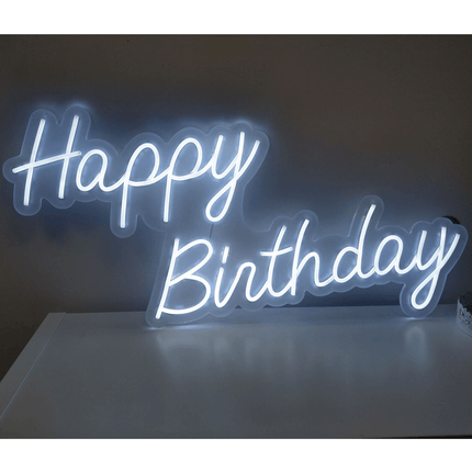 Néon LED Happy Birthday Blanc - Borosino