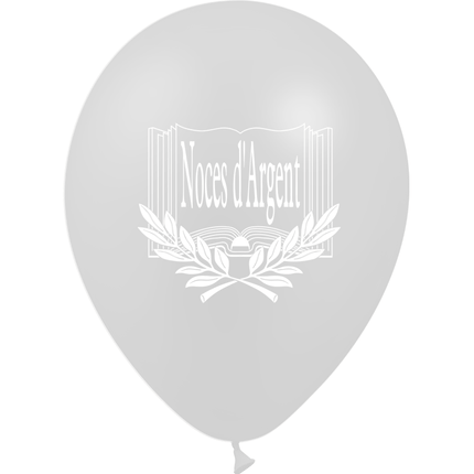 10 Ballons Latex HG95 Noces d'Argent - PMS