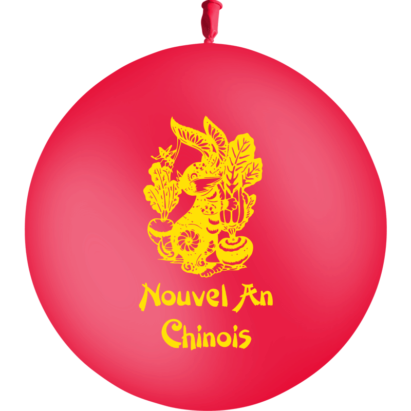 Ballon Latex 3' Nouvel An Chinois 2023 Lapin - PMS