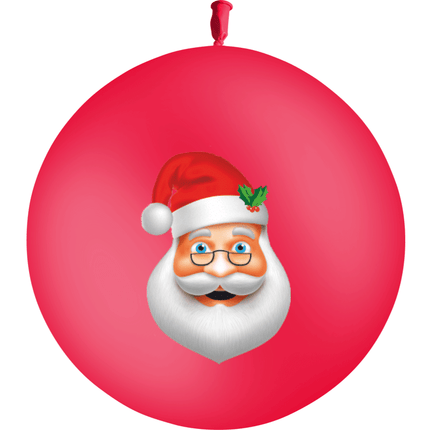 1 Ballon Latex HG3' Quadri Père Noël Rouge - PMS