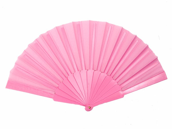 éventail plastique rose 22cm