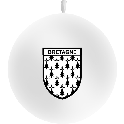Ballon Latex 3' Bretagne Blanc - PMS