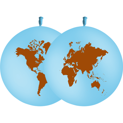 1 Ballon Latex 3' Mappemonde - PMS