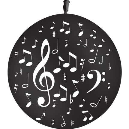 1 Ballon Latex 3' Musique Noir - PMS