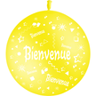 1 Ballon Latex 3' Bienvenue Comique Jaune Citron - PMS
