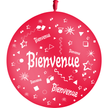 1 Ballon Latex 3' Bienvenue Comique Rouge - PMS