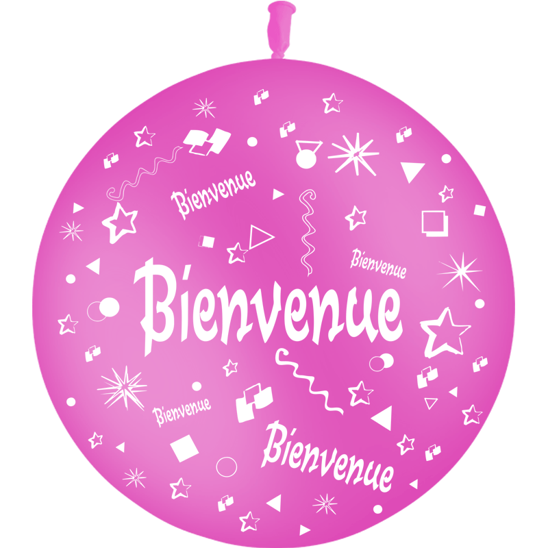 1 Ballon Latex 3' Bienvenue Comique Fuchsia - PMS