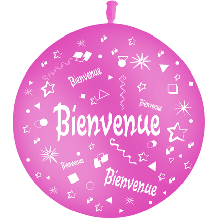 1 Ballon Latex 3' Bienvenue Comique Fuchsia - PMS
