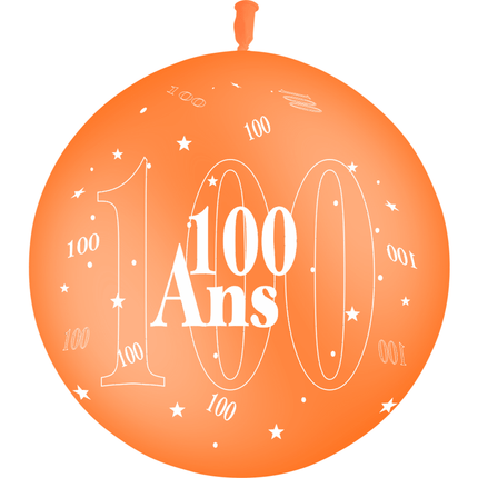 1 Ballon Latex 100 Ans Orange - PMS