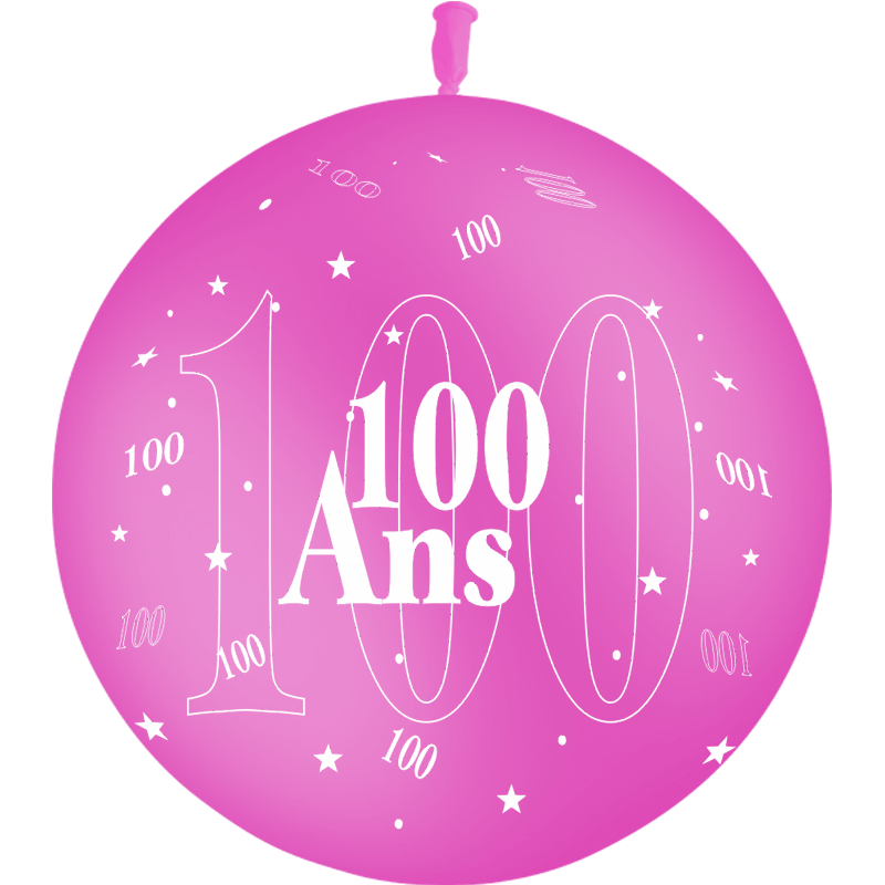 1 Ballon Latex 100 Ans Fuchsia - PMS