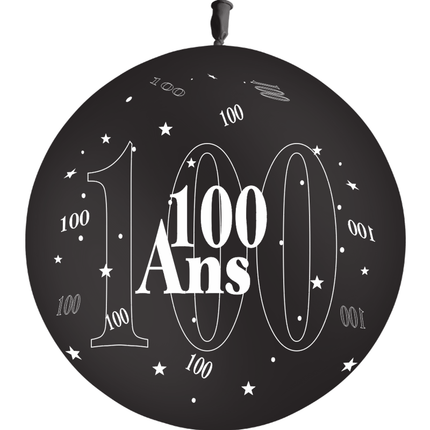 1 Ballon Latex 100 Ans Noir - PMS