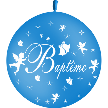 1 Ballon Latex Baptême Bleu Roi - PMS
