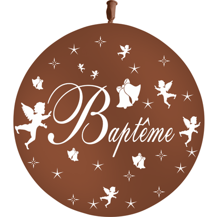 1 Ballon Latex Baptême Chocolat - PMS